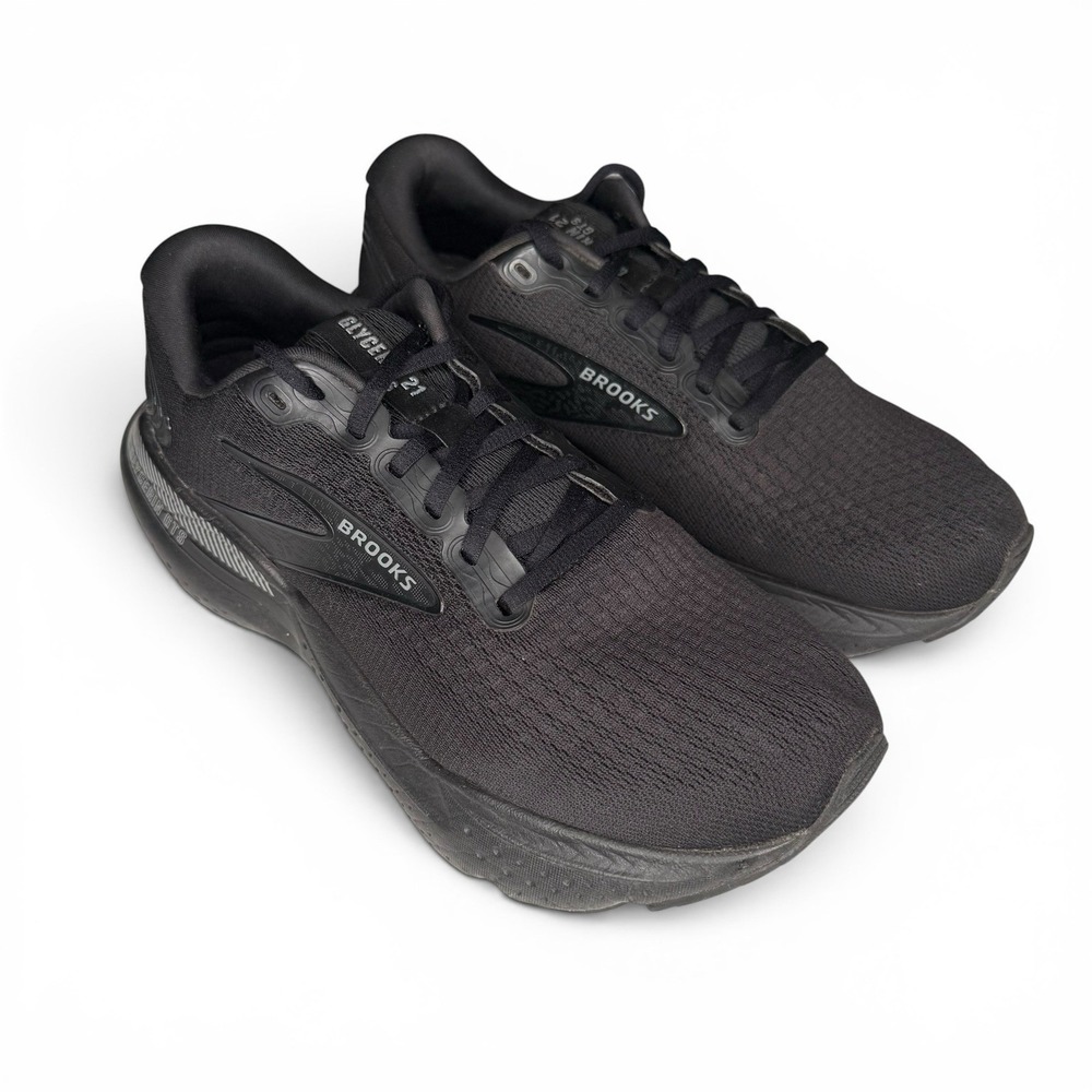 Brooks Glycerin GTS 21 Shoes Mens 8 EE Wide(2E) Triple Black Running 1104202E020